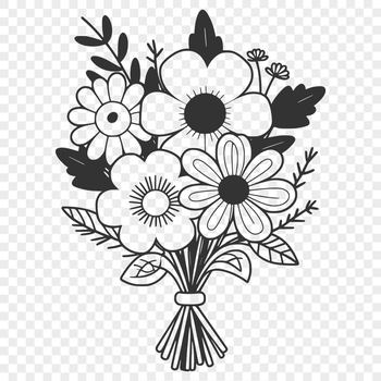 An illustration of a wedding-style floral bouquet in a vector format.