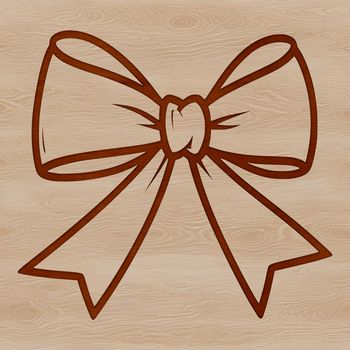 A decorative ribbon bow with loops and ends, suitable for crafting and design projects.