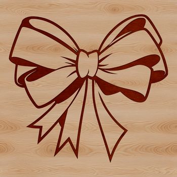 A colorful bow made up of curved lines and shapes, suitable for crafting or design projects.