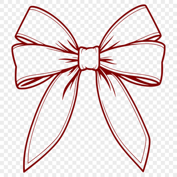 A simple illustration of a festive Christmas bow made from ribbon or fabric.