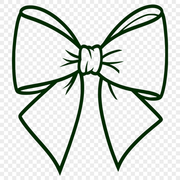 A colorful bow design made with vector lines and shapes.