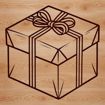 A simple 3D box shape made from wood, ideal for Christmas presents or birthday gifts.