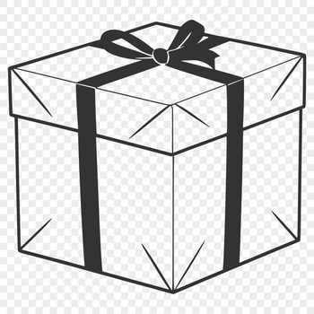 A simple illustration of a gift box with a lid, suitable for vector art and digital design projects.