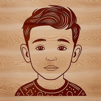 A simple vector illustration of a young boy in various poses and expressions.
