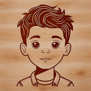 A simple illustration of a boy, created as a vector graphic.