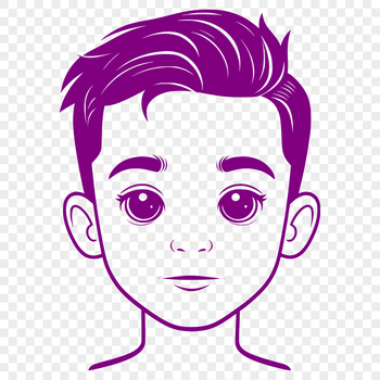 A young child illustration in vector format, suitable for cutting machines or laser engraving.