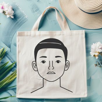 A young boy illustration in a simple vector design.