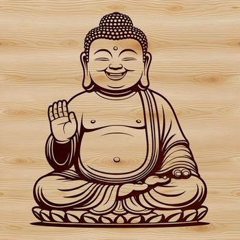 SVG illustration of Buddha in meditative pose