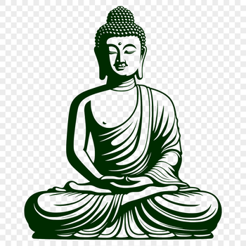 A detailed illustration of the Buddha in vector format.