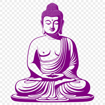 A detailed digital rendering of the Buddha, suitable for vector art projects.