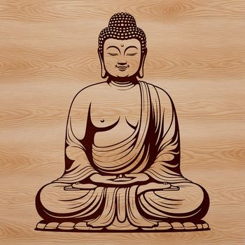 A digital representation of the Buddha statue in high-resolution vector format.