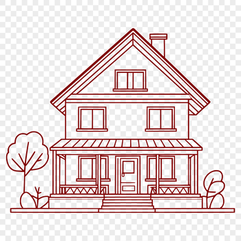 An editable vector graphic of a typical dwelling design.