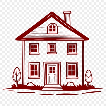 A minimalist house design in vector format suitable for digital cutting machines and stencils.
