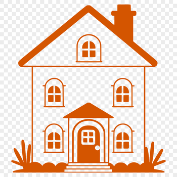 A simple outline illustration of a residential building.