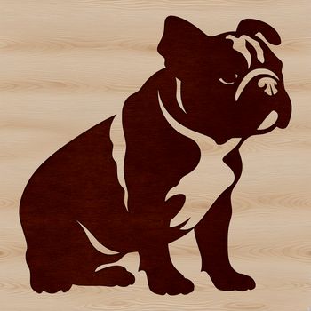 An illustration of a sitting bulldog breed dog in vector format.