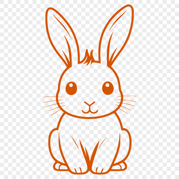 An SVG vector graphic design featuring a cartoon rabbit in a simple pose.