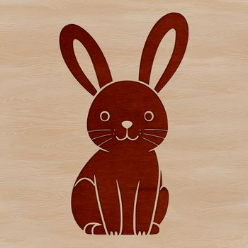 A white rabbit sitting in a garden or field, shown as an SVG vector illustration.
