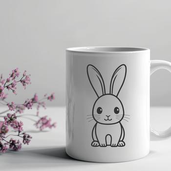 A sitting rabbit illustrated in a vector format for crafting and design purposes.