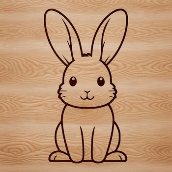 A cute sitting rabbit illustration created in vector art format.