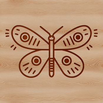A simple line drawing of a butterfly, suitable for vector art and design projects.