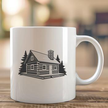 A simple cabin illustration designed for digital use.