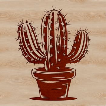 A simple vector representation of a cactus, suitable for graphic design projects.