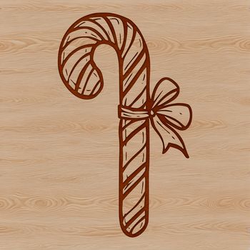 A festive red and white striped candy cane icon suitable for Christmas designs.