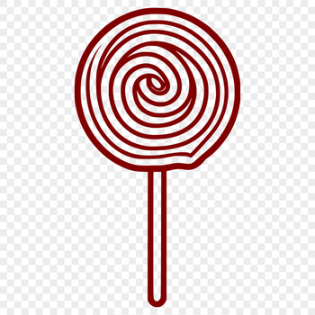 A colorful illustration of a lollipop with a swirly stick.