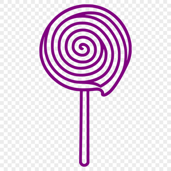 A colorful illustration of a single lollipop on a white background, designed as vector art.