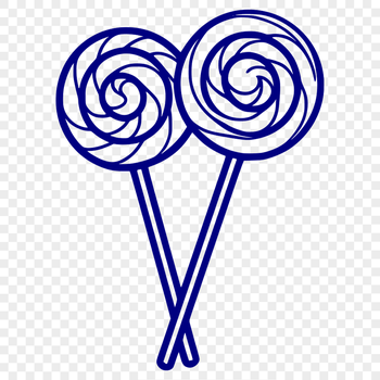 A colorful illustration of a classic lollipop on a transparent background.