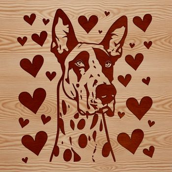 A large breed dog with a friendly head and sweet expression, suitable for vector art designs.