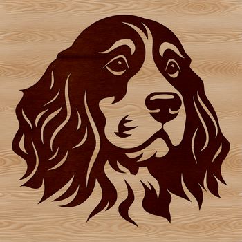 A high-quality digital drawing of a Cocker Spaniel breed dog, suitable for various design applications.