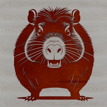 An illustration of a capybara, suitable for cutting or engraving with precision tools.