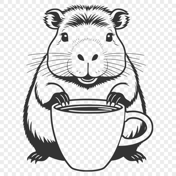 An SVG vector graphic of a capybara, an animal known for its unique features and characteristics.