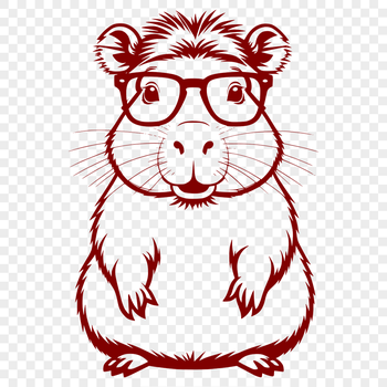 A rodent animal wearing glasses, depicted in vector format as a downloadable SVG image.