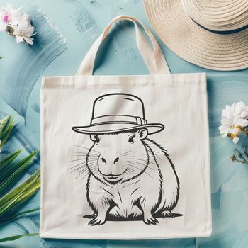 A digital illustration of a capybara wearing a hat, created as a vector graphic.