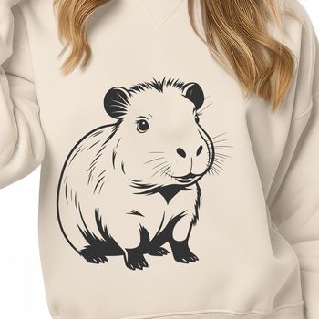 An illustration of a capybara, a large rodent native to South America, in a vector format suitable for digital use.