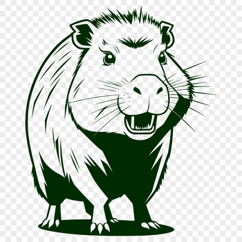 Vector illustration of a capybara animal in a digital format