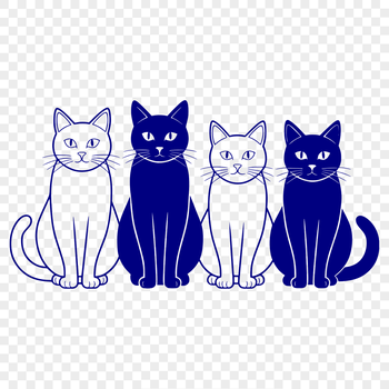 A vector illustration of a domestic cat with fur texture and whiskers.