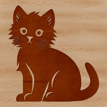 A cartoon cat sitting in a relaxed position, suitable for use as clip art in vector design.