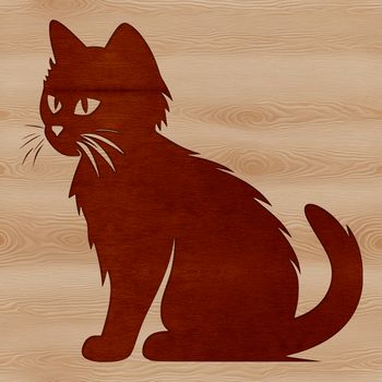 A cute sitting cat illustrated in vector art.
