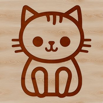 A simple line drawing of a sitting cat, suitable for printing and cutting out using a Cricut or laser cutter.
