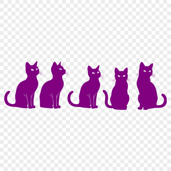 A simple illustration of a domesticated cat with whiskers and ears.