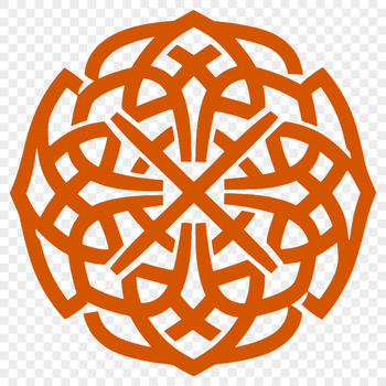 Celtic pattern with intricate shape and ornate embellishments in vector format.