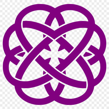 A intricate Celtic pattern featuring interconnected shapes and ornate embellishments.