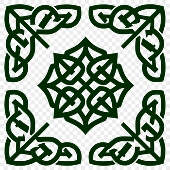 A traditional Celtic design featuring intricate embellishment and ornate shape patterns.