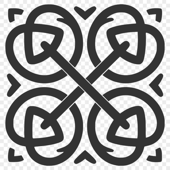 Intricately detailed Celtic illustration with bold lines and decorative embellishments.