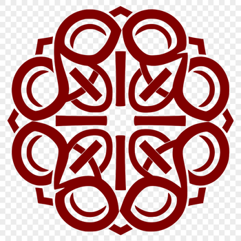 A detailed, ornate Celtic-inspired design with intricate patterns and shapes.