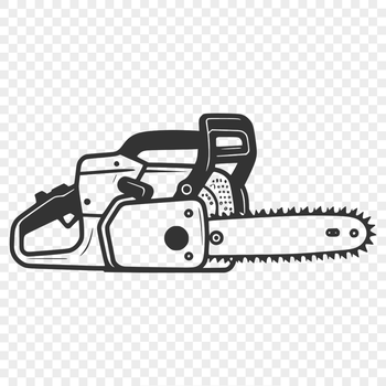 A detailed illustration of a chainsaw tool in vector format.
