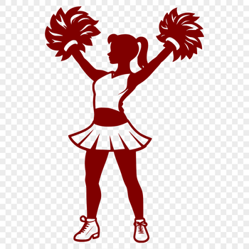 A young female cheerleader in a sport uniform, posing with confidence.